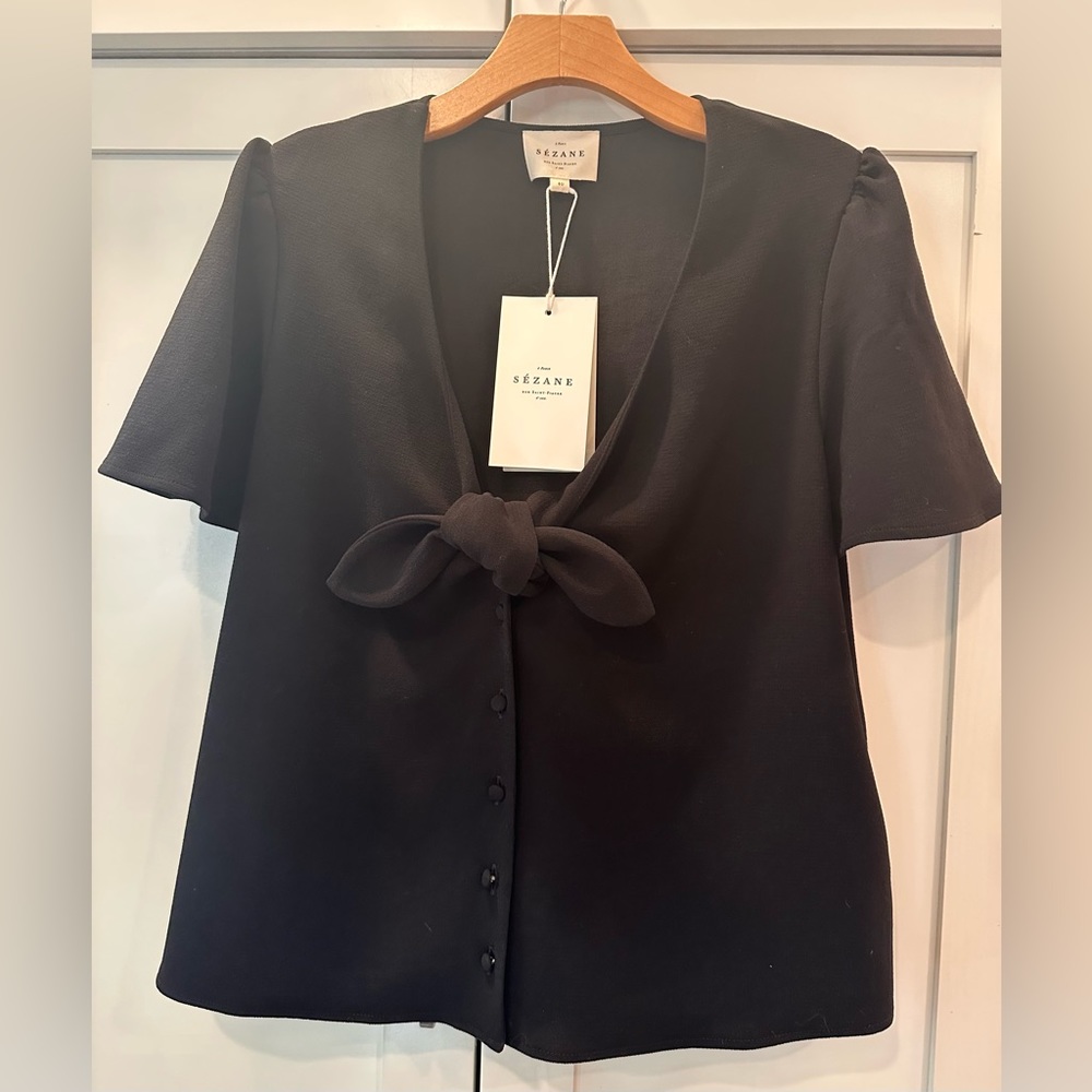 Sézane blouse Black (Noir) Size US 8 (40 EU) NWT